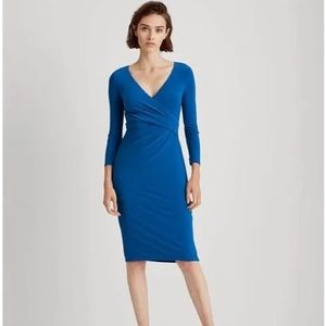 Lauren Ralph Lauren Dress Women's Size 10 Red with Criss Cross Wrap Front